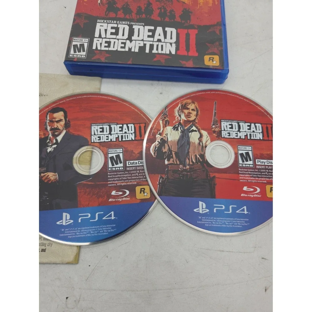 Ps4 - Red Dead Redemption II Sony PlayStation 4 w/ Case & Map No Manual - TESTED